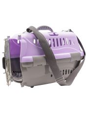 Переноска для животных Zooexpress Турне с авиа-замком, с металлической дверцей, коврик и ремень в комплекте 42*29,5*26см
