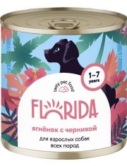 Консервы для собак FLORIDA с ягненком и черникой