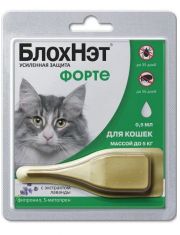 Капли для кошек БлохНэт Форте до 5 кг с экстрактом лаванды