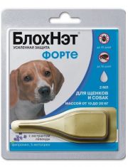 Капли для щенков и собак БлохНэт Форте от 10 до 20 кг с экстрактом лаванды