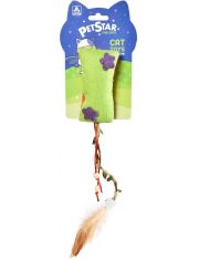 Игрушка для кошек Подушечка с мятой и перьями, текстиль