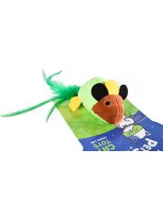 Игрушка для кошек Мышка с мятой и перьями, полиэстер