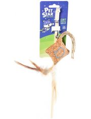 Удочка-дразнилка Подушечка с мятой и перьями, текстиль