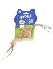 Игрушка для кошек Подушечка с мятой и перьями, текстиль