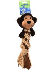 Игрушка для собак Обезьяна с канатом и пищалкой, плюшевая