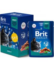 Влажный корм для кошек Brit Premium Утка в соусе (Промо-набор 5+1)