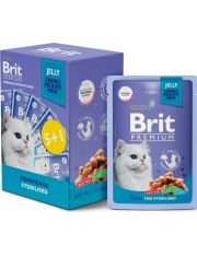 Влажный корм для кошек Brit Premium Перепелка в желе (Промо-Набор 5+1)