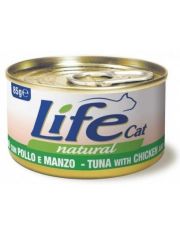 Консервы для кошек Lifecat Тунец, курица и говядина в бульоне
