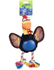 Игрушка для собак Птичка с пищалкой, плюш/текстиль/канат