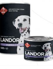 LАNDOR консервы для собак всех пород индейка с черникой