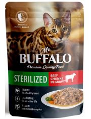 Влажный корм для кошек Mr.BUFFALO Sterilized Cat Говядина в соусе