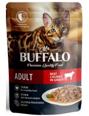 Влажный корм для кошек Mr.BUFFALO Adult Cat Говядина в соусе