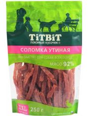 Лакомство для собак TiTBiT Соломка утиная XXL, выгодная упаковка