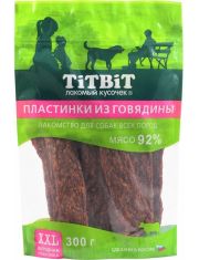 Лакомство для собак TiTBiT Пластинки из говядины XXL, выгодная упаковка