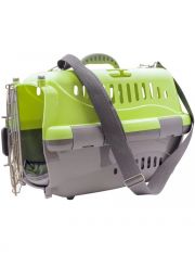 Переноска для животных Zooexpress Турне с авиа-замком, металлической дверцей, коврик и ремень в комлекте 48*32*32см
