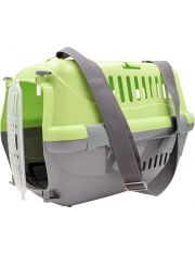 Переноска для животных Zooexpress Турне с прозрачной пластиковой дверцей, коврик и ремень в комплекте 42*29,5*26см