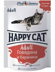 Влажный корм для кошек Happy Cat Говядина и баранина в соусе