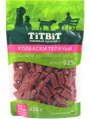 Лакомство для собак TiTBiT Колбаски телячьи XXL, выгодная упаковка