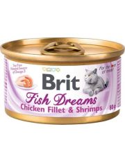 Консервы для кошек Brit Fish Dreams Куриное филе с креветками