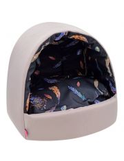 Дом-эстрада для животных Zooexpress Птицы из мебельной ткани, светло-серый