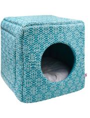 Дом Куб-трансформер для животных Zooexpress Геометрия из бязи, морская волна