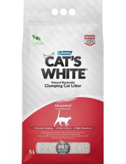 Наполнитель для кошачьего туалета Cat's White Natural минеральный, комкующийся без ароматизатора
