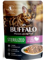 Влажный корм для кошек Mr.BUFFALO Sterilised Cat стерилизованных с индейкой в соусе