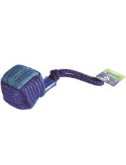 Игрушка для собак Мяч веревочный с канатом, резиновая вставка