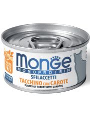 Консервы для кошек Monge Monoprotein Мясные хлопья из индейки с морковью