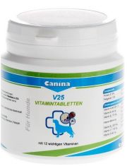 Поливитаминный комплекс для собак Canina V25 Vitamintabletten содержит 11 жизненно важных витаминов