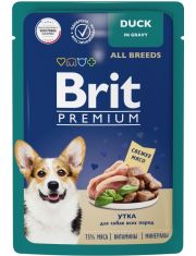 Влажный корм для собак всех пород Brit Premium Утка в соусе