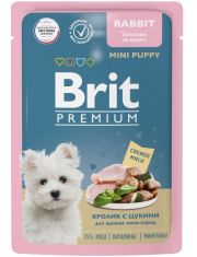 Влажный корм для щенков мини пород Brit Premium Кролик с цукини в соусе