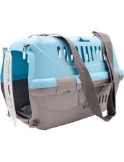 Переноска для животных Zooexpress Турне с прозрачной пластиковой дверцей, коврик и ремень в комплекте 48*32*32 см