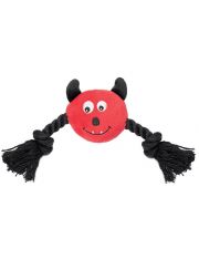 Игрушка для собак Triol Horror Чёртик с пищалкой и веревкой, мягкая