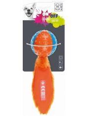 Игрушка для собак MPets мяч-пищалка с хвостом, цвет оранжевый