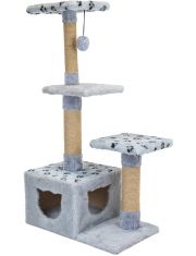 Домик-когтеточка для кошек Дарэлл Барс квадратный, 3х-уровневый, серый