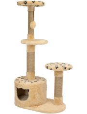 Домик-когтеточка для кошек Дарэлл Пума круглый, 3х-уровневый, бежевый
