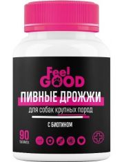 Пивные дрожжи FeelGOOD с биотином и чесноком для взрослых собак крупных пород, таблетки