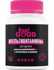 Мультивитамины FeelGOOD с пребиотиком и лизином для щенков, таблетки