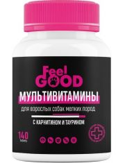 Мультивитамины FeelGOOD с карнитином и таурином для взрослых собак мелких пород, таблетки