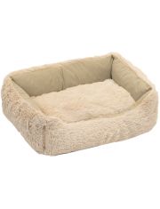 Лежак для животных Дарэлл Furry прямоугольный, пухлый с подушкой, бежевый