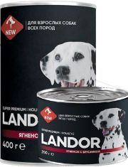 LАNDOR консервы для собак всех пород ягненок с брусникой