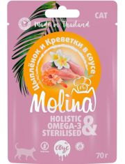 Molina Пауч для кошек Цыпленок и Креветки в соусе