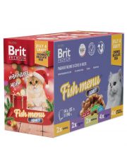 Влажный корм для кошек Brit Premium Рыбное меню в соусе и желе