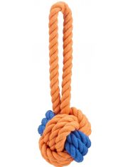 Игрушка для собак Petsona мяч из каната с узлом, красно-синий
