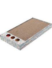 Когтеточка для кошек Petsona с шариками, прямоугольная, узор в клетку, гофрокартон