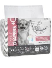 Подгузники для собак (девочка), Female Dog - XS, черно-белые