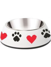 Миска для животных Triol Сердечки металлическая на пластиковой подставке