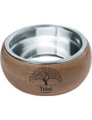 Миска для животных Triol Natural Древо металлическая на деревянной подставке