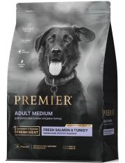 Корм сухой для собак средних пород Premier Dog Salmon&Turkey ADULT Medium Свежее филе лосося с индейкой
